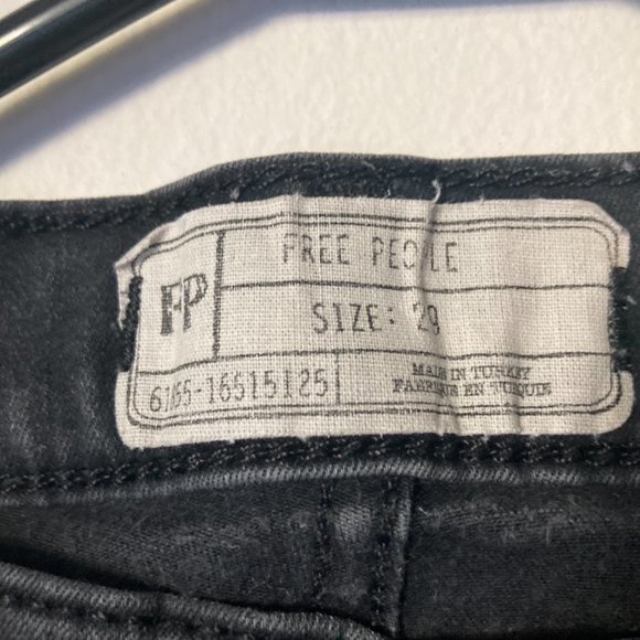 Free People Distressed Black Denim - Picture 2 of 2